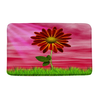 Bijele tratinčice Kupaonske prostirke Bez mulja Ružičasto narančasto cvijeće Odraz rose Cvjetni kupaonski tepisi Tepisi Unutarnji otirači Podna podloga