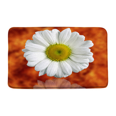 Bijele tratinčice Kupaonske prostirke Bez mulja Ružičasto narančasto cvijeće Odraz rose Cvjetni kupaonski tepisi Tepisi Unutarnji otirači Podna podloga