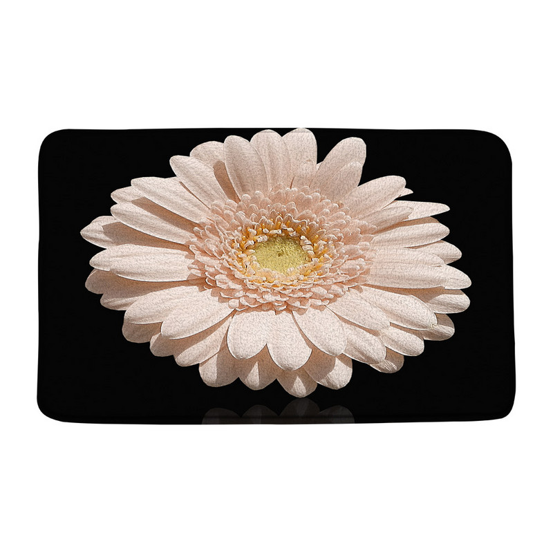 Bijele tratinčice Kupaonske prostirke Bez mulja Ružičasto narančasto cvijeće Odraz rose Cvjetni kupaonski tepisi Tepisi Unutarnji otirači Podna podloga