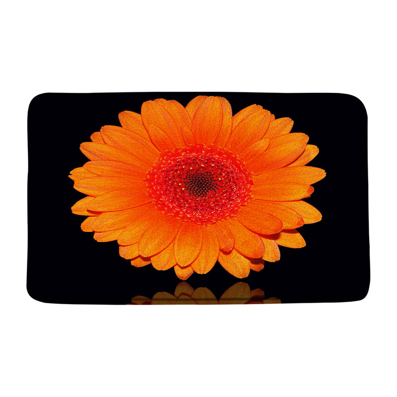 Bijele tratinčice Kupaonske prostirke Bez mulja Ružičasto narančasto cvijeće Odraz rose Cvjetni kupaonski tepisi Tepisi Unutarnji otirači Podna podloga