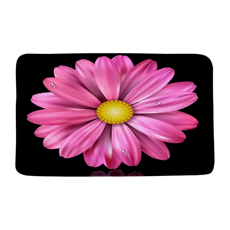 Bijele tratinčice Kupaonske prostirke Bez mulja Ružičasto narančasto cvijeće Odraz rose Cvjetni kupaonski tepisi Tepisi Unutarnji otirači Podna podloga