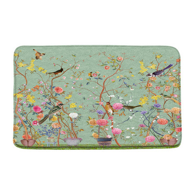 Cvijeće Ptice Prostirke za kupanje Kineski stil Cvjetne biljke u saksiji Kupaonski tepih Flanelski podni tepih Ulazni otirač Kućna protuklizna podloga