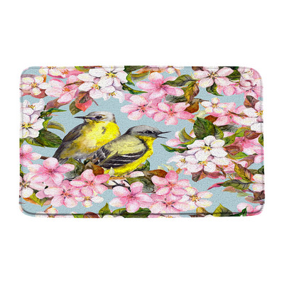 Cvijeće Ptice Prostirke za kupanje Kineski stil Cvjetne biljke u saksiji Kupaonski tepih Flanelski podni tepih Ulazni otirač Kućna protuklizna podloga