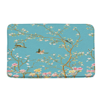 Cvijeće Ptice Prostirke za kupanje Kineski stil Cvjetne biljke u saksiji Kupaonski tepih Flanelski podni tepih Ulazni otirač Kućna protuklizna podloga