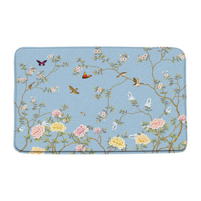 Cvijeće Ptice Prostirke za kupanje Kineski stil Cvjetne biljke u saksiji Kupaonski tepih Flanelski podni tepih Ulazni otirač Kućna protuklizna podloga