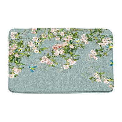 Cvijeće Ptice Prostirke za kupanje Kineski stil Cvjetne biljke u saksiji Kupaonski tepih Flanelski podni tepih Ulazni otirač Kućna protuklizna podloga