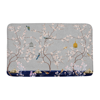 Cvijeće Ptice Prostirke za kupanje Kineski stil Cvjetne biljke u saksiji Kupaonski tepih Flanelski podni tepih Ulazni otirač Kućna protuklizna podloga