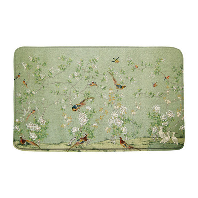 Cvijeće Ptice Prostirke za kupanje Kineski stil Cvjetne biljke u saksiji Kupaonski tepih Flanelski podni tepih Ulazni otirač Kućna protuklizna podloga
