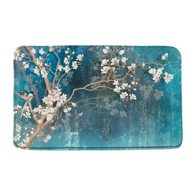 Cvijeće Ptice Prostirke za kupanje Kineski stil Cvjetne biljke u saksiji Kupaonski tepih Flanelski podni tepih Ulazni otirač Kućna protuklizna podloga