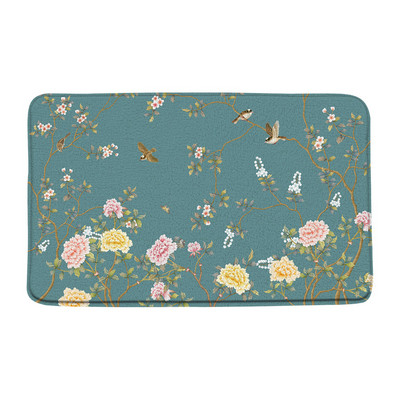 Cvijeće Ptice Prostirke za kupanje Kineski stil Cvjetne biljke u saksiji Kupaonski tepih Flanelski podni tepih Ulazni otirač Kućna protuklizna podloga