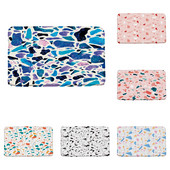 Mramorna prostirka za kupaonicu Moderna teraco stijena Apstraktna plava lomljeni kamen Geometrijski kreativni kupaonski tepih Otirač Kuhinjski WC Podni tepih