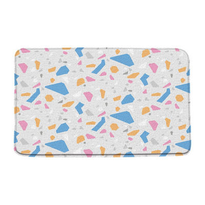 Mramorna prostirka za kupaonicu Moderna teraco stijena Apstraktna plava lomljeni kamen Geometrijski kreativni kupaonski tepih Otirač Kuhinjski WC Podni tepih