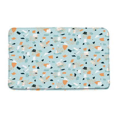 Mramorna prostirka za kupaonicu Moderna teraco stijena Apstraktna plava lomljeni kamen Geometrijski kreativni kupaonski tepih Otirač Kuhinjski WC Podni tepih