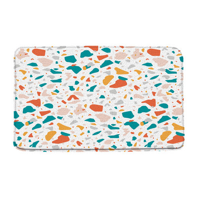 Mramorna prostirka za kupaonicu Moderna teraco stijena Apstraktna plava lomljeni kamen Geometrijski kreativni kupaonski tepih Otirač Kuhinjski WC Podni tepih