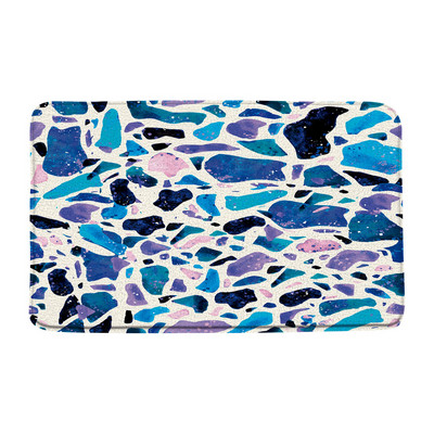 Mramorna prostirka za kupaonicu Moderna teraco stijena Apstraktna plava lomljeni kamen Geometrijski kreativni kupaonski tepih Otirač Kuhinjski WC Podni tepih