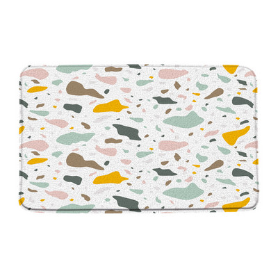 Mramorna prostirka za kupaonicu Moderna teraco stijena Apstraktna plava lomljeni kamen Geometrijski kreativni kupaonski tepih Otirač Kuhinjski WC Podni tepih