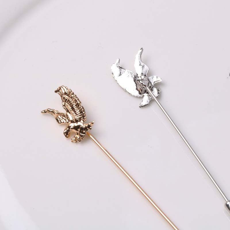 Modes jauns uzvalks piespraudes piespraudes Vienkāršs lidojošs ērglis garas adatas piespraudes Šalle poga putns atloka piespraudes Vīriešu aksesuāri