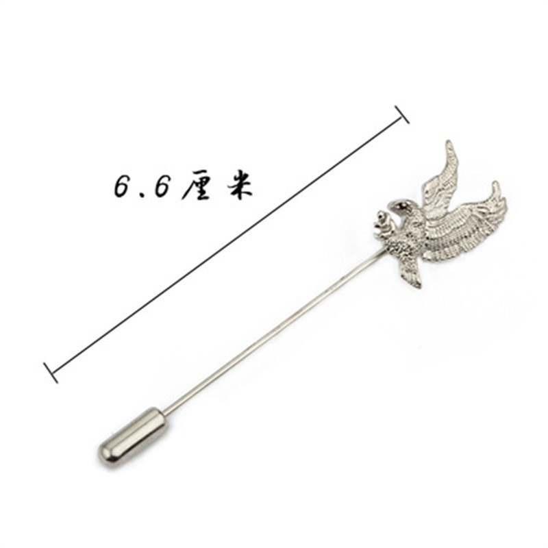 Modes jauns uzvalks piespraudes piespraudes Vienkāršs lidojošs ērglis garas adatas piespraudes Šalle poga putns atloka piespraudes Vīriešu aksesuāri