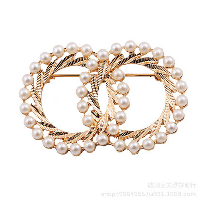 Jaunas modes emaljas adatas zelta krāsas pērļu saktas sievietēm šalles sprādzes atloka piespraudes un piespraudes rotaslietas grezni apģērbu aksesuāri