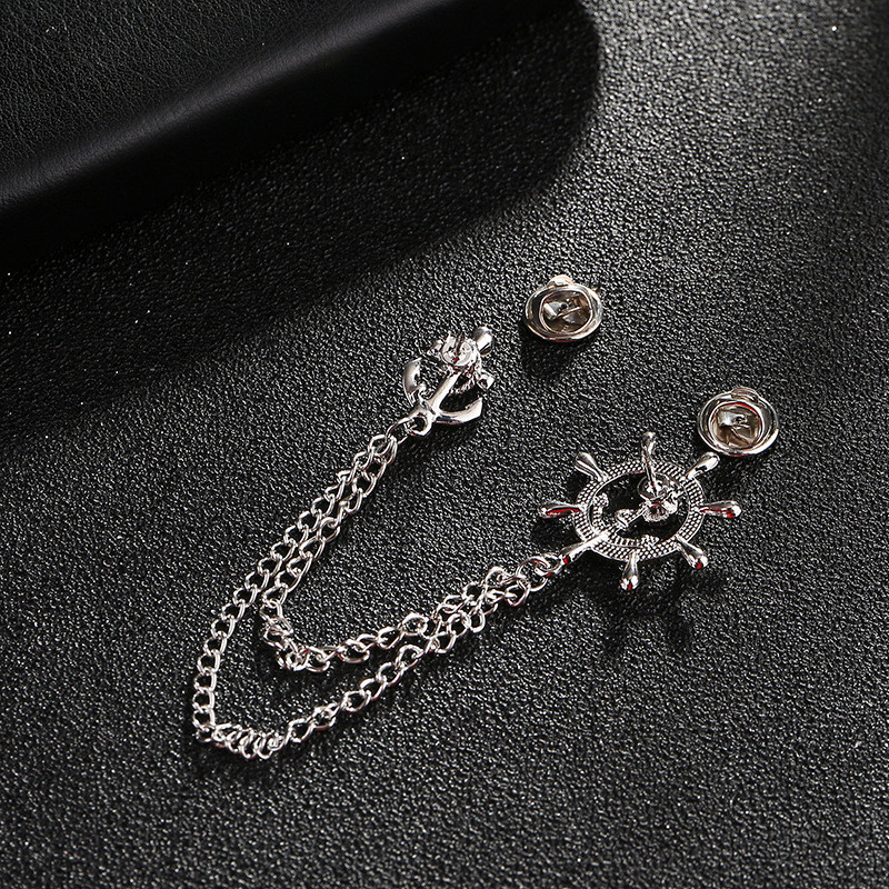 Korejas modes pušķis stūres piespraudes enkurs Rhinestone žetons vīriešu uzvalks krekls atloks Piesprādzēt Greznas rotaslietas sievietēm Aksesuāri