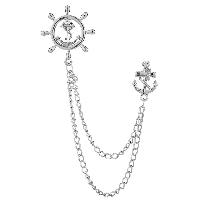 Korejas modes pušķis stūres piespraudes enkurs Rhinestone žetons vīriešu uzvalks krekls atloks Piesprādzēt Greznas rotaslietas sievietēm Aksesuāri