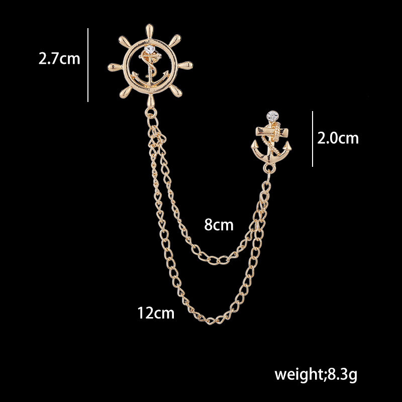 Korejas modes pušķis stūres piespraudes enkurs Rhinestone žetons vīriešu uzvalks krekls atloks Piesprādzēt Greznas rotaslietas sievietēm Aksesuāri