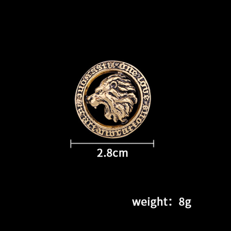 Vintage broševi s lavljom glavom Okrugle životinjske igle za revere za muškarce Odijelo Ovratnik košulje Bedž Luksuzni nakit Dodaci Pokloni