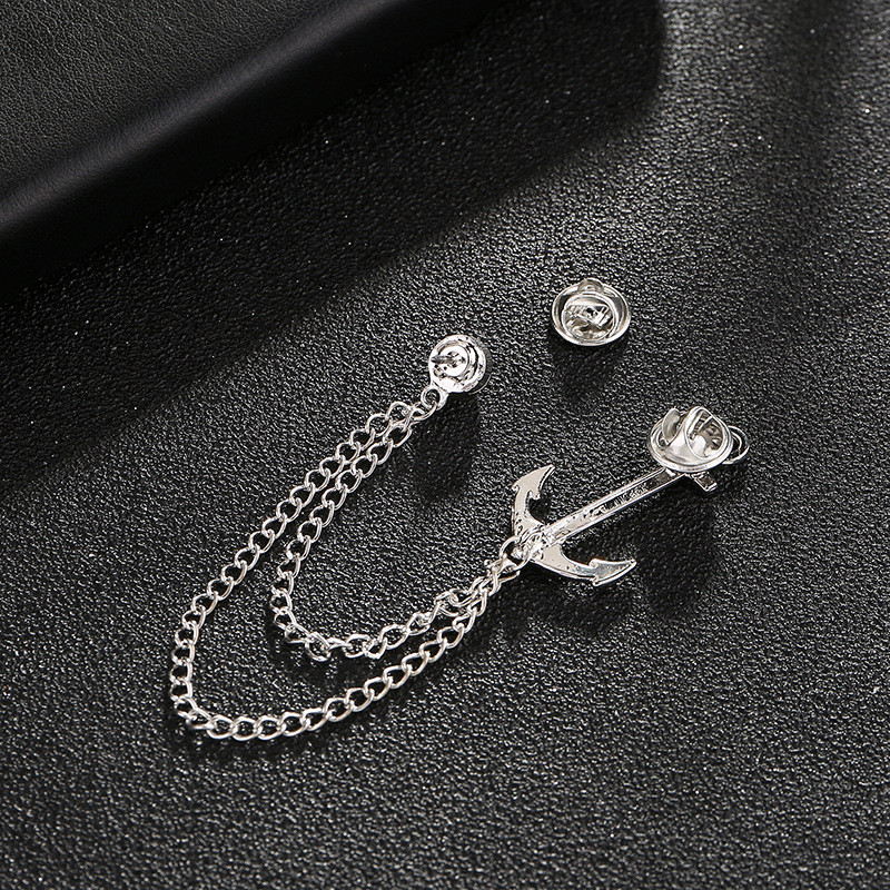 Broš s kićankama Značka sa sidrom Britanska mornarica Vintage broševi Odijelo s vještačkim dijamantom Odijelo s reverom za kaput Muškarci Luksuzni nakit Vjenčani dodaci