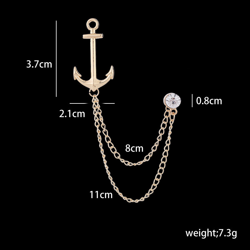 Broš s kićankama Značka sa sidrom Britanska mornarica Vintage broševi Odijelo s vještačkim dijamantom Odijelo s reverom za kaput Muškarci Luksuzni nakit Vjenčani dodaci