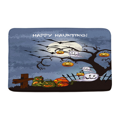 Halovīni nakts ķirbju sagaidīšanas durvju paklājiņš vannas istaba virtuve sikspārnis vārna kļavas lapas rudens flaneļa grīdas paklājs paklājs ieejas durvju paklājiņš