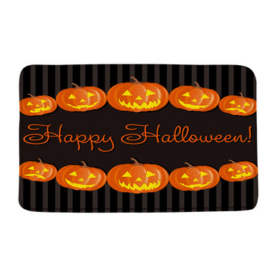 Halovīni nakts ķirbju sagaidīšanas durvju paklājiņš vannas istaba virtuve sikspārnis vārna kļavas lapas rudens flaneļa grīdas paklājs paklājs ieejas durvju paklājiņš