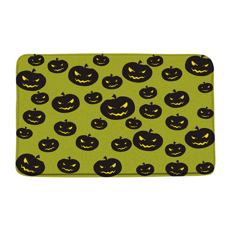 Halovīni nakts ķirbju sagaidīšanas durvju paklājiņš vannas istaba virtuve sikspārnis vārna kļavas lapas rudens flaneļa grīdas paklājs paklājs ieejas durvju paklājiņš