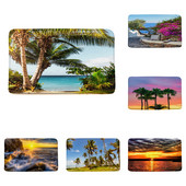 Ocean Prostirke za kupanje Egzotična plaža Palma Tropski prirodni krajolik Pejzaž Flanel Kupaonski dekor Tepisi Neklizajuća podloga Otirači