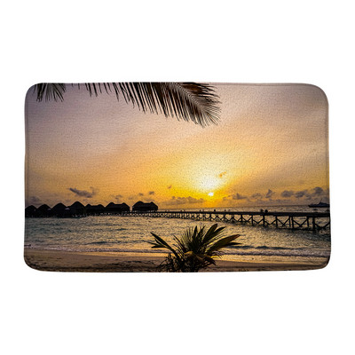 Ocean Prostirke za kupanje Egzotična plaža Palma Tropski prirodni krajolik Pejzaž Flanel Kupaonski dekor Tepisi Neklizajuća podloga Otirači