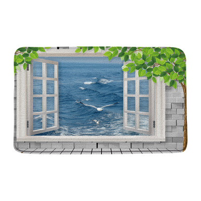 Ocean Prostirke za kupanje Egzotična plaža Palma Tropski prirodni krajolik Pejzaž Flanel Kupaonski dekor Tepisi Neklizajuća podloga Otirači