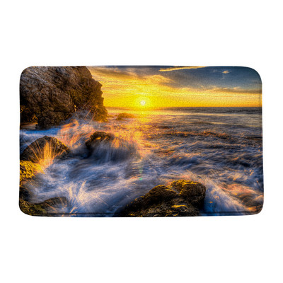 Ocean Prostirke za kupanje Egzotična plaža Palma Tropski prirodni krajolik Pejzaž Flanel Kupaonski dekor Tepisi Neklizajuća podloga Otirači