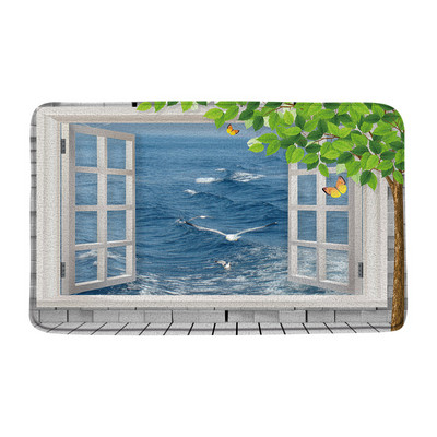 Ocean Prostirke za kupanje Egzotična plaža Palma Tropski prirodni krajolik Pejzaž Flanel Kupaonski dekor Tepisi Neklizajuća podloga Otirači