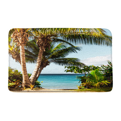Ocean Prostirke za kupanje Egzotična plaža Palma Tropski prirodni krajolik Pejzaž Flanel Kupaonski dekor Tepisi Neklizajuća podloga Otirači