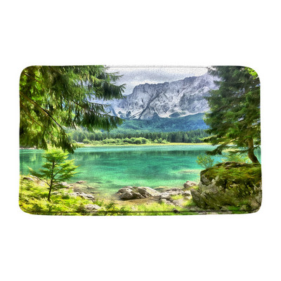 Ocean Prostirke za kupanje Egzotična plaža Palma Tropski prirodni krajolik Pejzaž Flanel Kupaonski dekor Tepisi Neklizajuća podloga Otirači