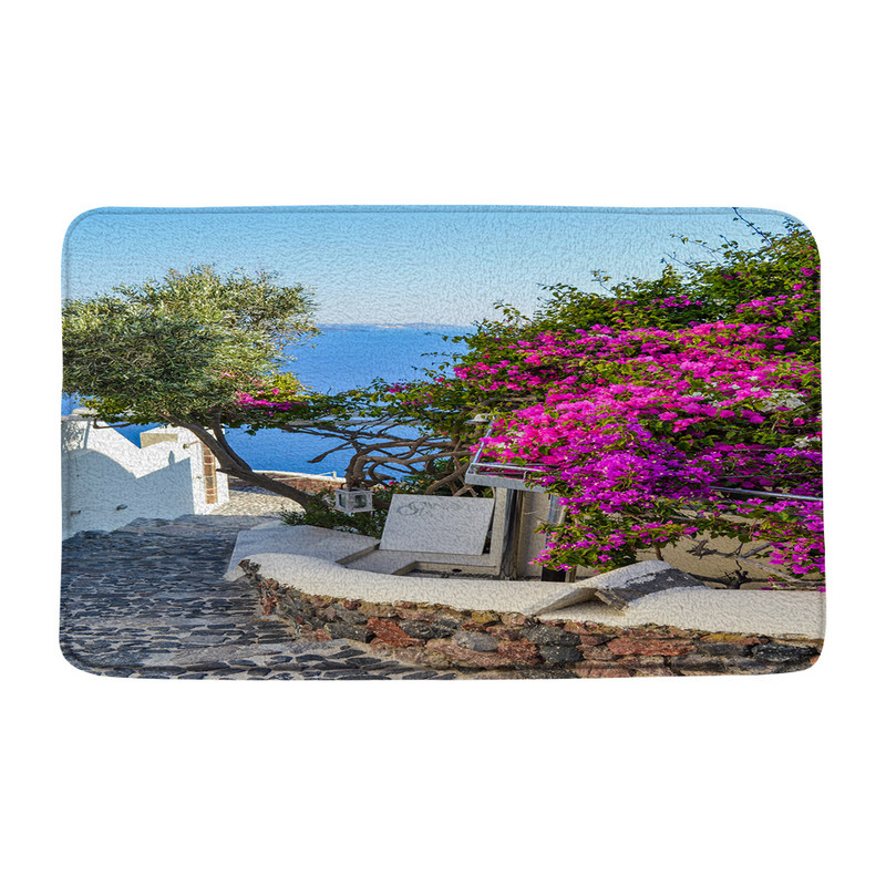 Ocean Prostirke za kupanje Egzotična plaža Palma Tropski prirodni krajolik Pejzaž Flanel Kupaonski dekor Tepisi Neklizajuća podloga Otirači