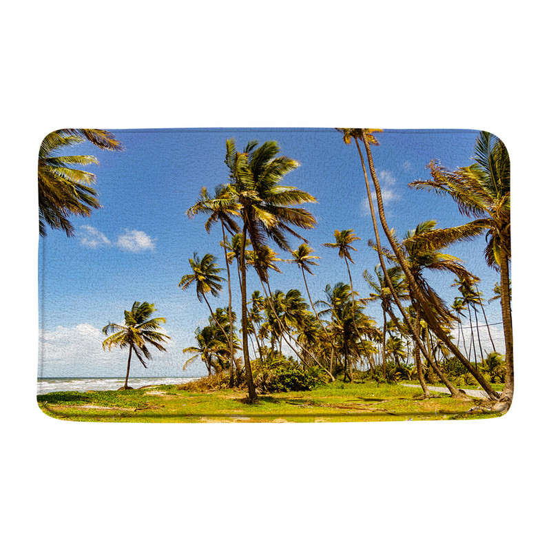 Ocean Prostirke za kupanje Egzotična plaža Palma Tropski prirodni krajolik Pejzaž Flanel Kupaonski dekor Tepisi Neklizajuća podloga Otirači