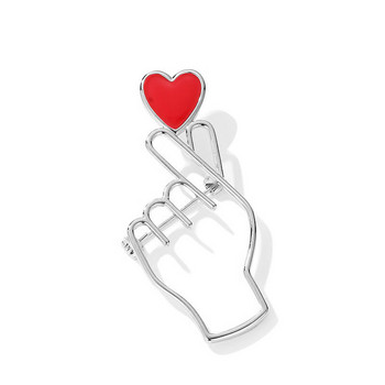 Корейска сладка брошка Love Than Heart Pin Метален емайл Червено сърце Значка Pin Personality Модерна яка за жени Момичета Бижута Подаръци