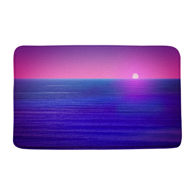 Tropski ocean Prostirke za kupanje Palme Valovi Krajolik Pješčana plaža Narančasto nebo Egzotični krajolik Kupaonski dekor Tepisi Neklizajuća podloga