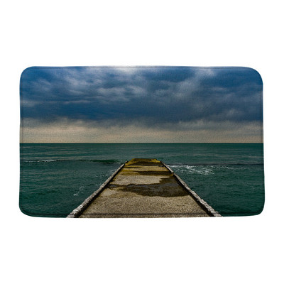 Tropski ocean Prostirke za kupanje Palme Valovi Krajolik Pješčana plaža Narančasto nebo Egzotični krajolik Kupaonski dekor Tepisi Neklizajuća podloga