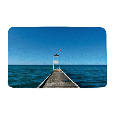 Tropski ocean Prostirke za kupanje Palme Valovi Krajolik Pješčana plaža Narančasto nebo Egzotični krajolik Kupaonski dekor Tepisi Neklizajuća podloga