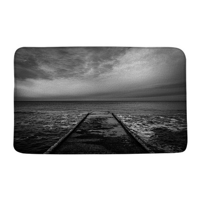 Tropski ocean Prostirke za kupanje Palme Valovi Krajolik Pješčana plaža Narančasto nebo Egzotični krajolik Kupaonski dekor Tepisi Neklizajuća podloga