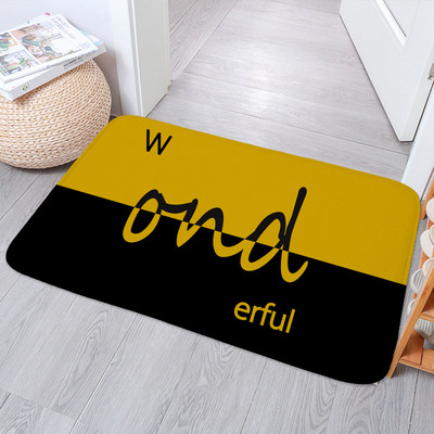 Daisy Flowers vannas paklājiņi, neslīdoši, smieklīgi Alpaka žirafes pēdu paliktņi Guļamistabas durvju paklājiņš Virtuves ieejas burts Dzeltens paklāja grīdas paklājs