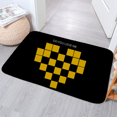 Daisy Flowers vannas paklājiņi, neslīdoši, smieklīgi Alpaka žirafes pēdu paliktņi Guļamistabas durvju paklājiņš Virtuves ieejas burts Dzeltens paklāja grīdas paklājs