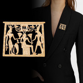 2020 Vintage metalni šuplji geometrijski broš Stereoskopski pravokutni broševi u boji egipatskog zlata za žene Muškarci Darovi