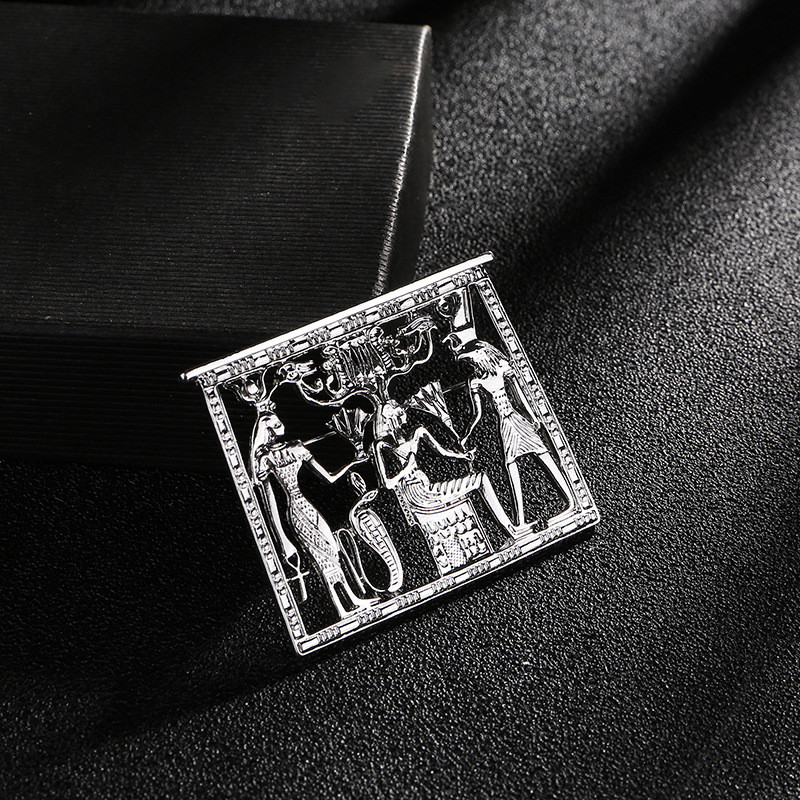 2020 Vintage metalni šuplji geometrijski broš Stereoskopski pravokutni broševi u boji egipatskog zlata za žene Muškarci Darovi